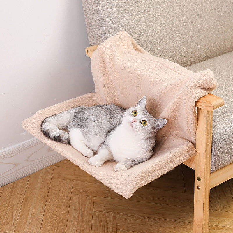 L-Shaped Plush Cat Hammock