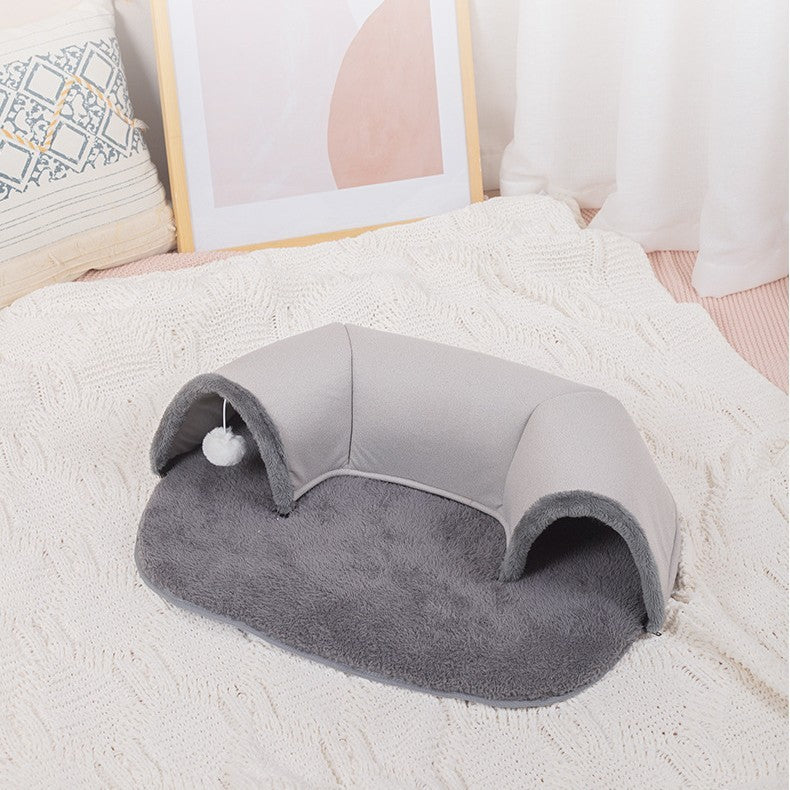 U-Shaped Cat Tunnel Bed