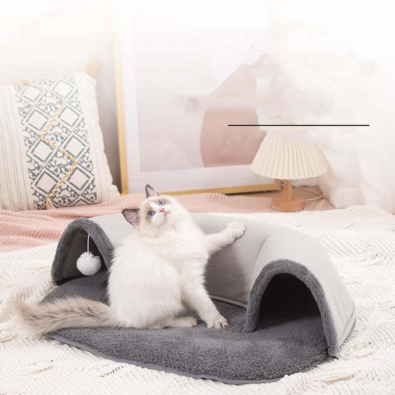 U-Shaped Cat Tunnel Bed