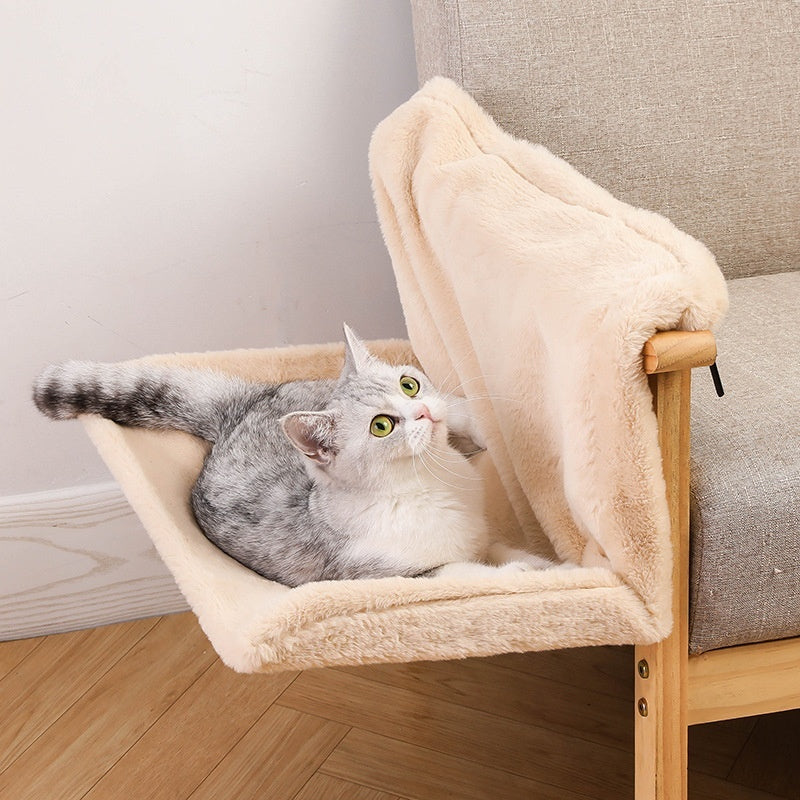 L-Shaped Plush Cat Hammock